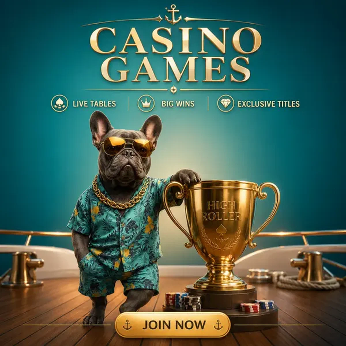 BaxterBet Casino Spellen trofeepresentatie met live tafels en gouden overwinningsbeker